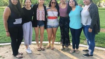Lab RAs at our potluck social!